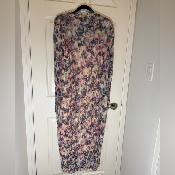 Steve Madden Maya Ribbed Mock Neck Crinkle Long Sleeve MIDI Dress- XL - Picture 5 of 8